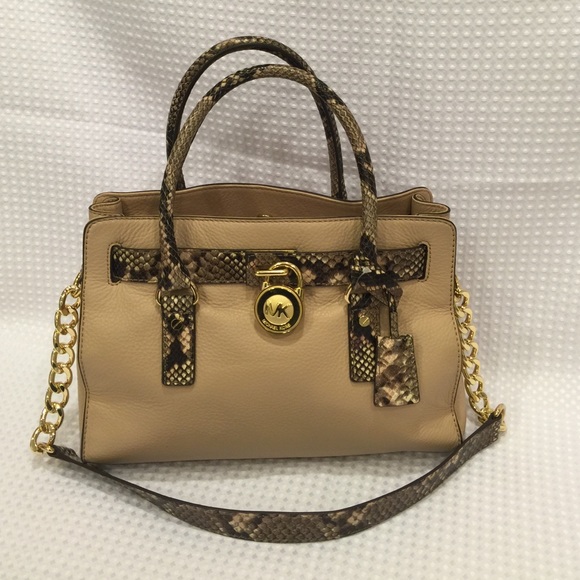 Blush w/ snake trim Michael Kors Hamilton bag