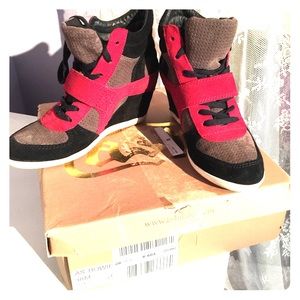 Ash Bowie Lace Up High Top Wedge Sneakers