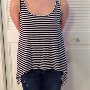 Blue and white stripe tank top