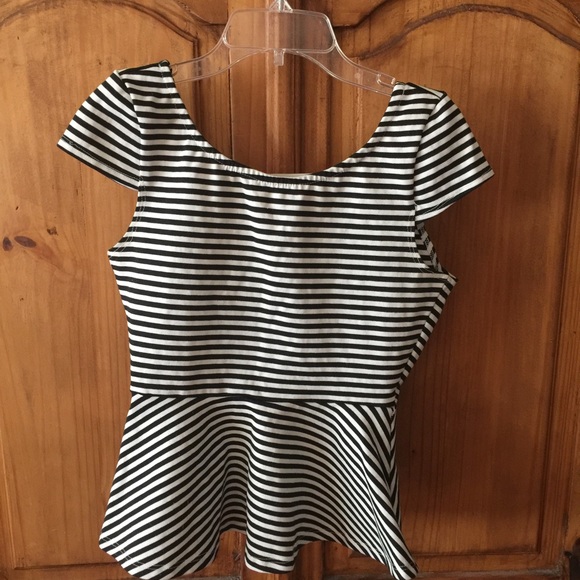 Medium striped peplum top