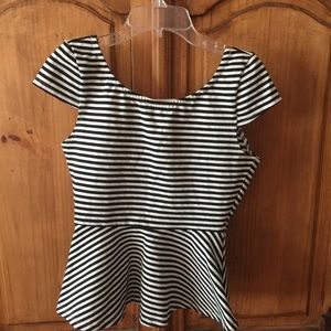 Medium striped peplum top