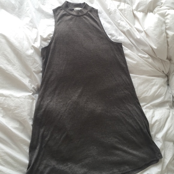 Gray mock neck shift dress