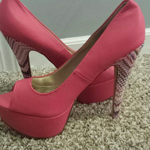 Brand new magenta peep toe heels