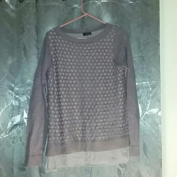 Lavender/taupe sweat shirt/blouse