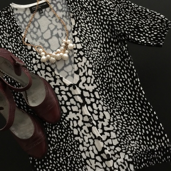 Jones New York; animal print spring sweater