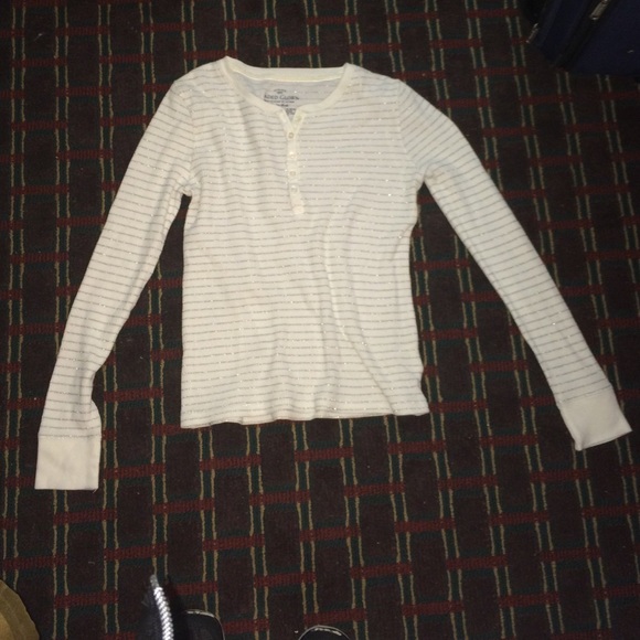 Cream long sleeve shirt