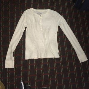 Cream long sleeve shirt