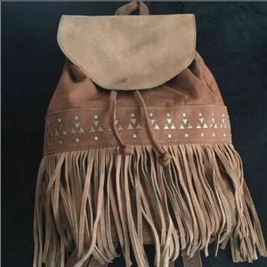 Brown American eagle fringe backpack