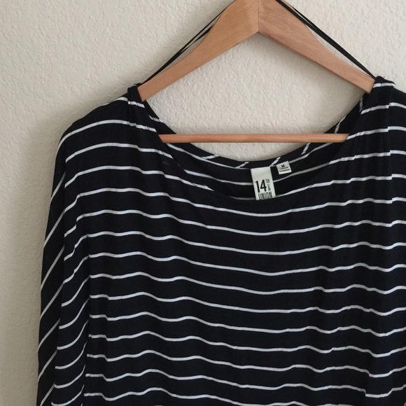 Black♣️White Stripe Dolman Viscose Pullover