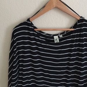 Black♣️White Stripe Dolman Viscose Pullover