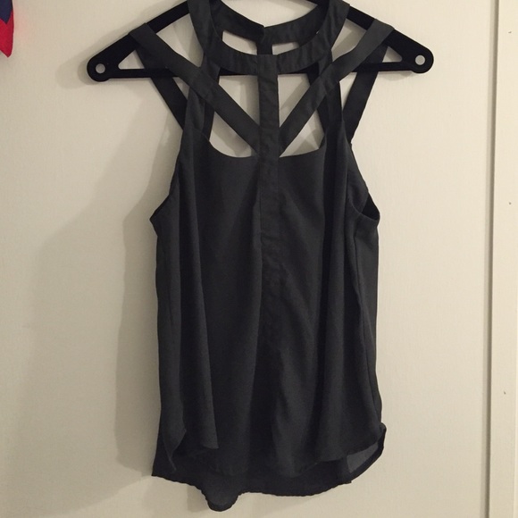 Nordstrom Grey Tank with Cutouts