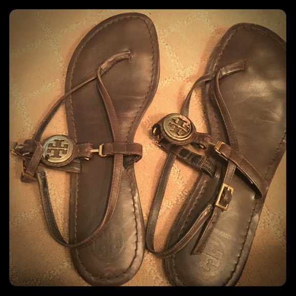 Tory Burch brown leather sandals