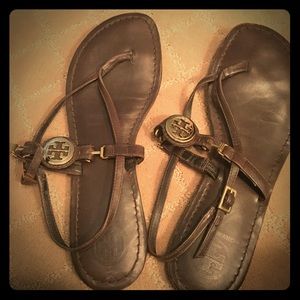 Tory Burch brown leather sandals