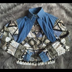 Vintage rough rider denim/tribal design