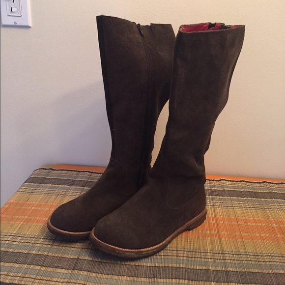 Brown suede boots!