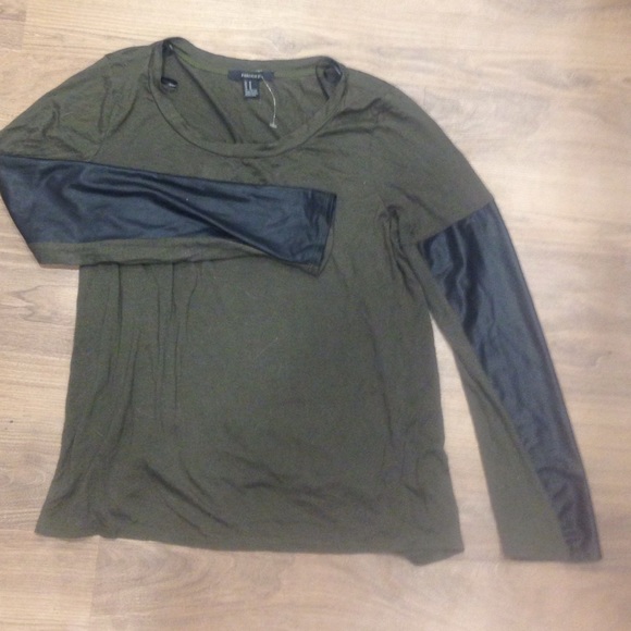 Forever 21 faux leather shirt
