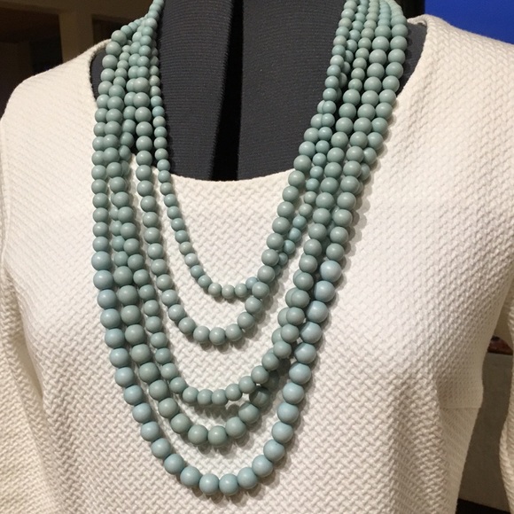 Sea glass-colored beaded necklace