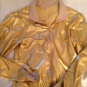 Gold lame track jacket