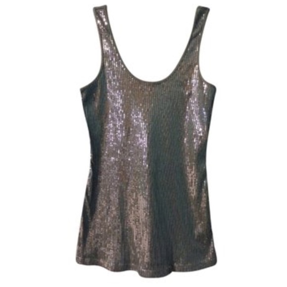 Express Gray & Silver Sequin tank