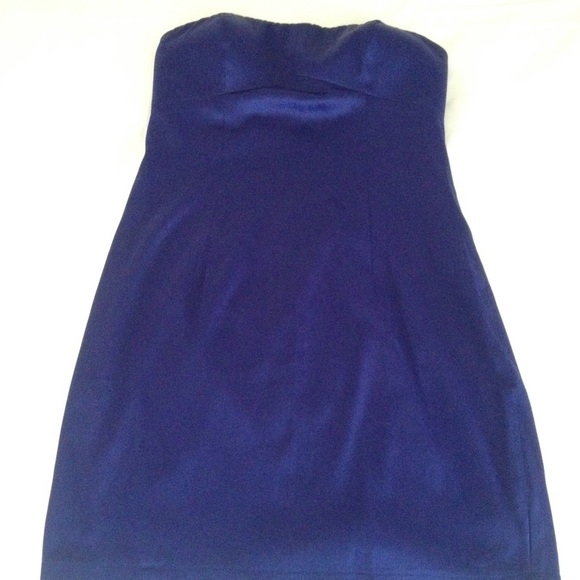 🔴 SOLD! Royal Blue Satin Cocktail Dress - Picture 2 of 4