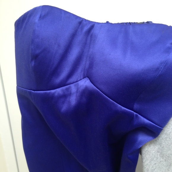 🔴 SOLD! Royal Blue Satin Cocktail Dress - Picture 3 of 4