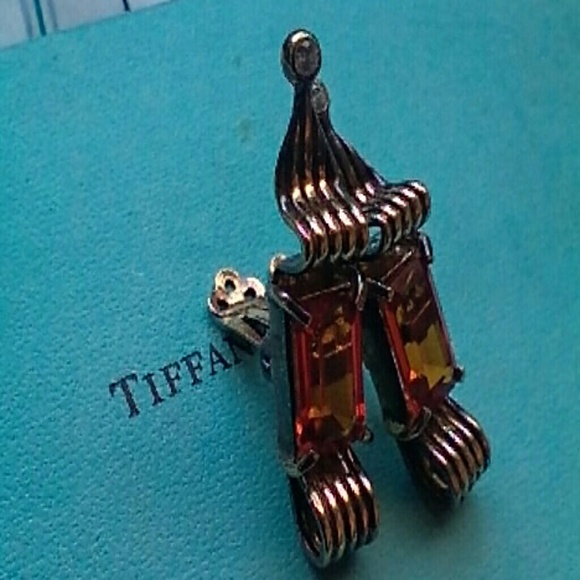 VINTAGE OLD SILVER WITH SQUARE STONES PENDANT - Picture 4 of 4