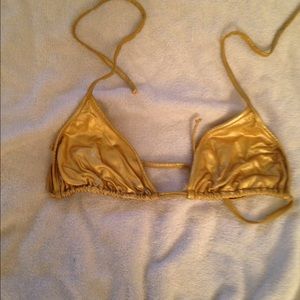 Gold lame bikini top