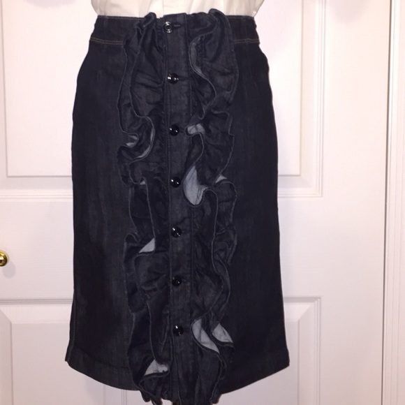 7 for all mankind denim pencil skirt