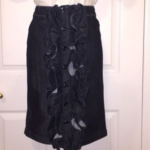 7 for all mankind denim pencil skirt