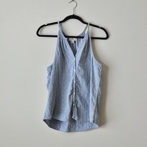 Luck Brand linen chambray top size M