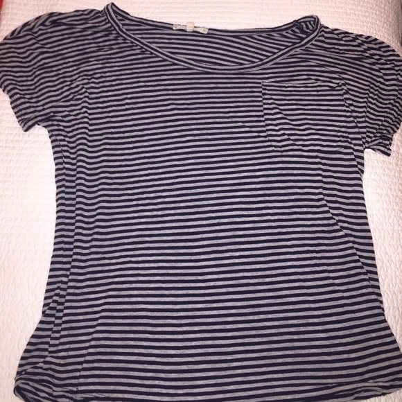 Grey and black striped shirt