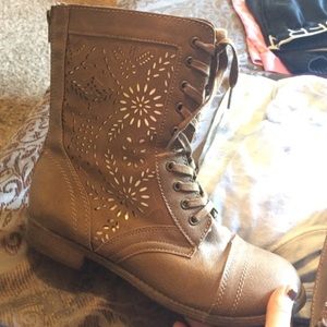 Light brown combat boots
