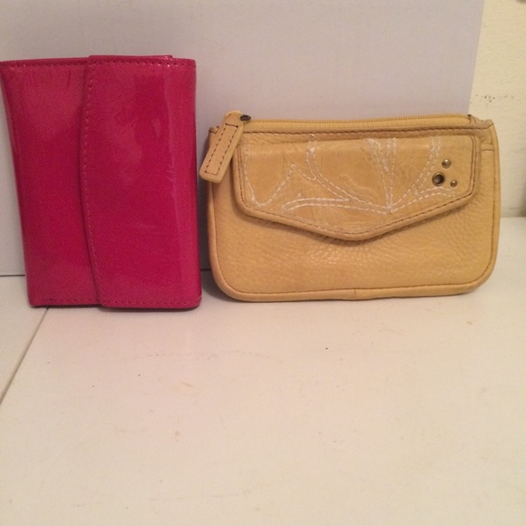 Leather Fossil ID coin purse & leather wallet
