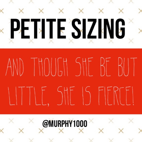 Items specially designed/tagged as for Petites