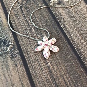 Pink Swarovski flower pendant