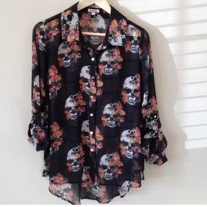 Skull chiffon top