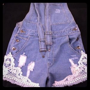 Blue Jean/Lace Overalls