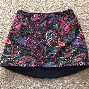 TOPSHOP Multicolored Paisley Skirt