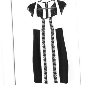 Black and white lace dress