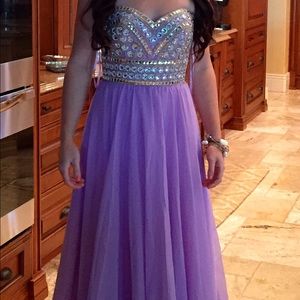 Lavender prom dress strapless