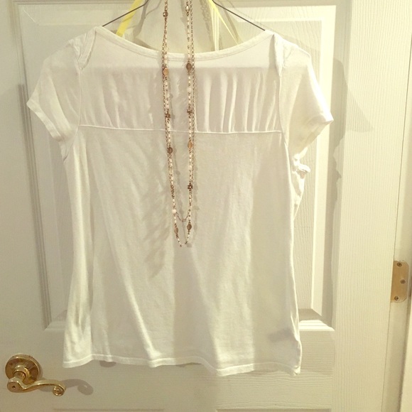 SOLD IN BUNDLE! White Zipper Tee with Collar line