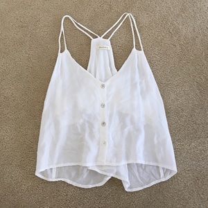 WHITE BUTTON TANK TOP