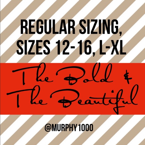 Items that are regular sizing, sizes 12-16 L-XL