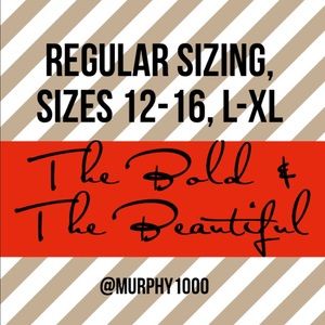 Items that are regular sizing, sizes 12-16 L-XL