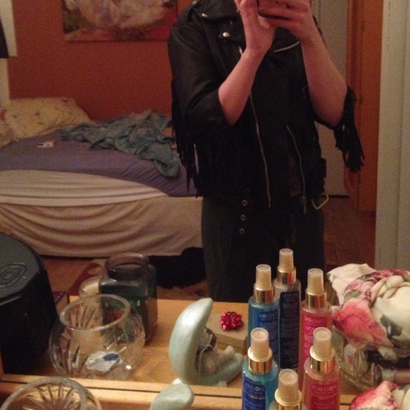 genuine leather fringe jacket