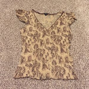 Brown short sleeved dress top