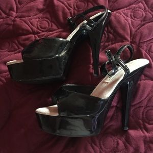 Black platform heels