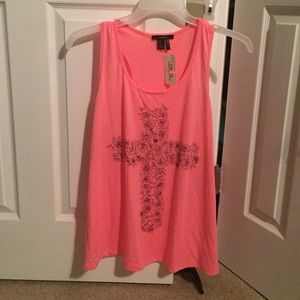 Floral cross tank top