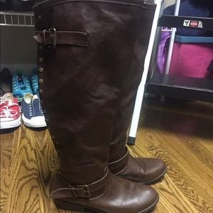 Wide Calf Brown Boots