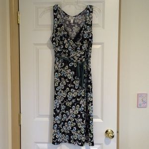 Paisley Leafs Print Dress